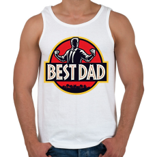 PRINTFASHION Legjobb apa Best dad Jurassic park style - Férfi atléta - Fehér
