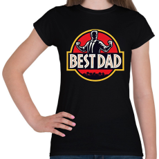 PRINTFASHION Legjobb apa Best dad Jurassic park style - Női póló - Fekete