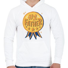 PRINTFASHION Legjobb apa - Férfi kapucnis pulóver - Fehér