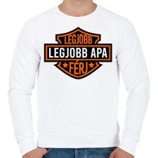 PRINTFASHION Legjobb apa - Férfi pulóver - Fehér férfi pulóver, kardigán
