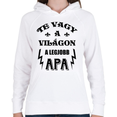 PRINTFASHION Legjobb apa - Női kapucnis pulóver - Fehér