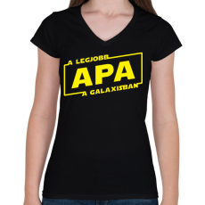 PRINTFASHION legjobb-apa-star-wars-solo - Női V-nyakú póló - Fekete