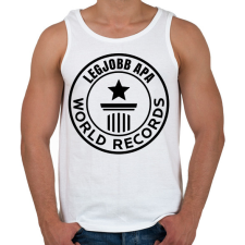 PRINTFASHION legjobb apa világrekord fekete - Férfi atléta - Fehér atléta, trikó