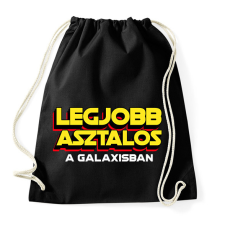 PRINTFASHION LEGJOBB ASZTALOS A GALAXISBAN - Sportzsák, Tornazsák - Fekete tornazsák