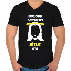 PRINTFASHION Legjobb asztalos - Férfi V-nyakú póló - Fekete