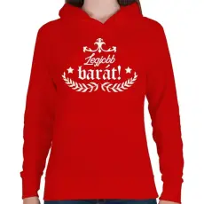 PRINTFASHION Legjobb barát - Női kapucnis pulóver - Piros