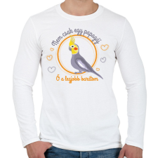 PRINTFASHION Legjobb barát - Papagáj - Férfi hosszú ujjú póló - Fehér férfi póló