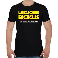 PRINTFASHION LEGJOBB BICIKLIS A GALAXISBAN - Férfi póló - Fekete