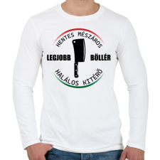 PRINTFASHION Legjobb böllér - hentes mészáros - Férfi hosszú ujjú póló - Fehér férfi póló