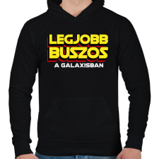 PRINTFASHION LEGJOBB BUSZOS A GALAXISBAN - Férfi kapucnis pulóver - Fekete férfi pulóver, kardigán