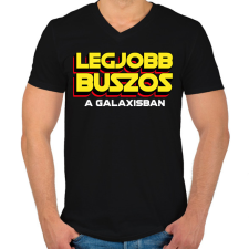 PRINTFASHION LEGJOBB BUSZOS A GALAXISBAN - Férfi V-nyakú póló - Fekete férfi póló