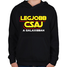 PRINTFASHION LEGJOBB CSAJ A GALAXISBAN - Gyerek kapucnis pulóver - Fekete