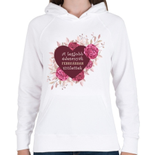 PRINTFASHION Legjobb édesanyák február - Női kapucnis pulóver - Fehér női pulóver, kardigán