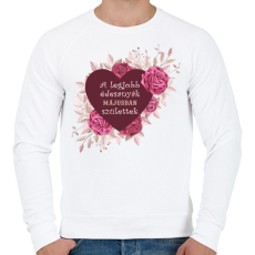 PRINTFASHION Legjobb édesanyák május - Férfi pulóver - Fehér