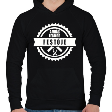 PRINTFASHION Legjobb Festő - Férfi kapucnis pulóver - Fekete