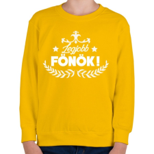 PRINTFASHION Legjobb főnök - Gyerek pulóver - Sárga gyerek pulóver, kardigán