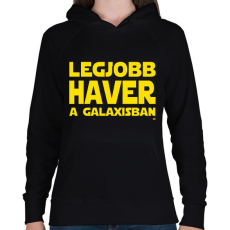 PRINTFASHION Legjobb haver a Galaxisban Star Wars - Női kapucnis pulóver - Fekete