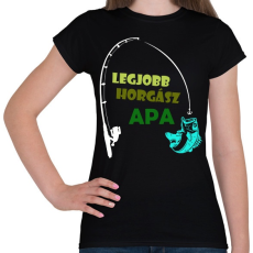 PRINTFASHION Legjobb horgász - Női póló - Fekete