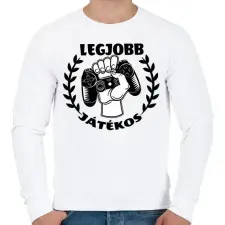 PRINTFASHION Legjobb Játékos - Férfi pulóver - Fehér férfi pulóver, kardigán