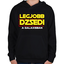 PRINTFASHION LEGJOBB JEDI A GALAXISBAN - Gyerek kapucnis pulóver - Fekete gyerek pulóver, kardigán