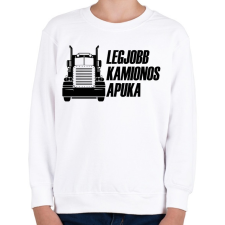 PRINTFASHION Legjobb kamionos apuka - Gyerek pulóver - Fehér gyerek pulóver, kardigán