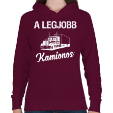 PRINTFASHION Legjobb kamionos - Női kapucnis pulóver - Bordó