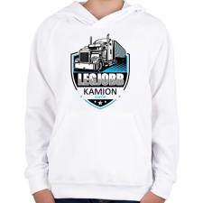 PRINTFASHION Legjobb kamionsofőr - Gyerek kapucnis pulóver - Fehér gyerek pulóver, kardigán