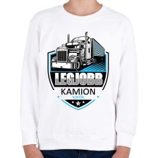 PRINTFASHION Legjobb kamionsofőr - Gyerek pulóver - Fehér