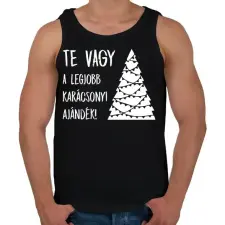 PRINTFASHION Legjobb karácsonyi ajándék fehér - Férfi atléta - Fekete atléta, trikó