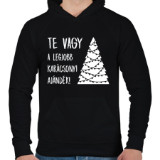 PRINTFASHION Legjobb karácsonyi ajándék fehér - Férfi kapucnis pulóver - Fekete férfi pulóver, kardigán