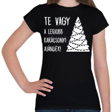 PRINTFASHION Legjobb karácsonyi ajándék fehér - Női póló - Fekete