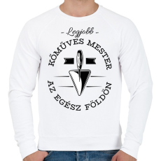PRINTFASHION Legjobb kőműves mester az egész világon - Férfi pulóver - Fehér