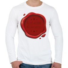 PRINTFASHION Legjobb könyvelő - Pecsét - Férfi hosszú ujjú póló - Fehér