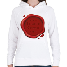 PRINTFASHION Legjobb könyvelő - Pecsét - Női kapucnis pulóver - Fehér