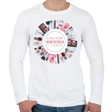 PRINTFASHION Legjobb kozmetikus a világon - Férfi hosszú ujjú póló - Fehér férfi póló