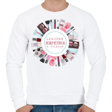 PRINTFASHION Legjobb kozmetikus a világon - Férfi pulóver - Fehér