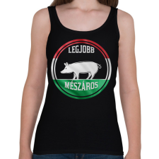 PRINTFASHION Legjobb mészáros - disznós - Női atléta - Fekete női trikó