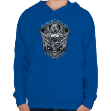 PRINTFASHION Legjobb motor - Gyerek kapucnis pulóver - Királykék gyerek pulóver, kardigán