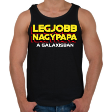 PRINTFASHION LEGJOBB NAGYPAPA A GALAXISBAN - Férfi atléta - Fekete atléta, trikó