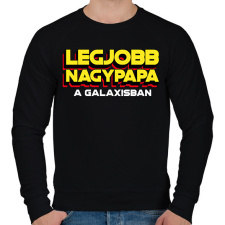 PRINTFASHION LEGJOBB NAGYPAPA A GALAXISBAN - Férfi pulóver - Fekete férfi pulóver, kardigán