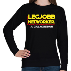 PRINTFASHION LEGJOBB NETWORKER A GALAXISBAN - Női pulóver - Fekete