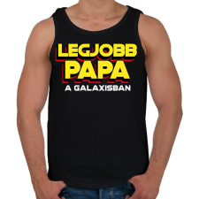 PRINTFASHION LEGJOBB PAPA A GALAXISBAN - Férfi atléta - Fekete atléta, trikó