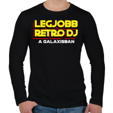 PRINTFASHION LEGJOBB RETRO DJ A GALAXISBAN - Férfi hosszú ujjú póló - Fekete férfi póló