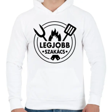 PRINTFASHION Legjobb szakács - Férfi kapucnis pulóver - Fehér férfi pulóver, kardigán