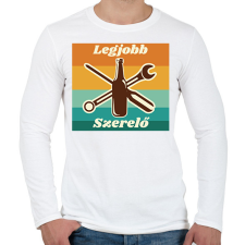 PRINTFASHION Legjobb szerelő - Férfi hosszú ujjú póló - Fehér férfi póló