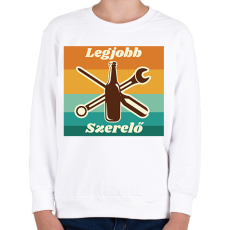 PRINTFASHION Legjobb szerelő - Gyerek pulóver - Fehér