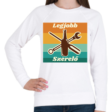 PRINTFASHION Legjobb szerelő - Női pulóver - Fehér női pulóver, kardigán