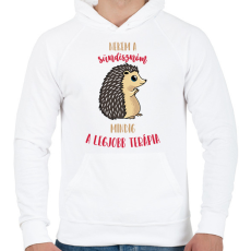 PRINTFASHION Legjobb terápia - A sündisznóm - Férfi kapucnis pulóver - Fehér