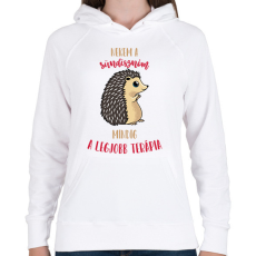 PRINTFASHION Legjobb terápia - A sündisznóm - Női kapucnis pulóver - Fehér