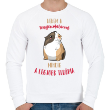 PRINTFASHION Legjobb terápia - Tengerimalac - Férfi pulóver - Fehér férfi pulóver, kardigán